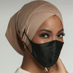 New fashion printed flowers women inner hijabs caps muslim head scarf turban bonnet ready to wear ladies wrap under hijab cap