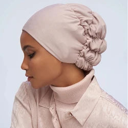 New fashion printed flowers women inner hijabs caps muslim head scarf turban bonnet ready to wear ladies wrap under hijab cap
