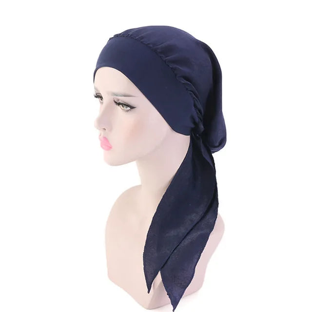 New fashion printed flowers women inner hijabs caps muslim head scarf turban bonnet ready to wear ladies wrap under hijab cap