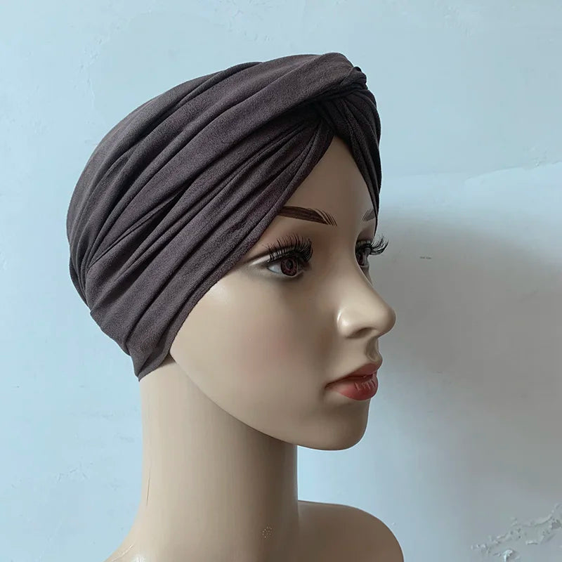 Muslim Women Suede Inner Hijab Caps Female Head Wraps Scarves Turbante Mujer India Africain Hat Turban Femme Musulman