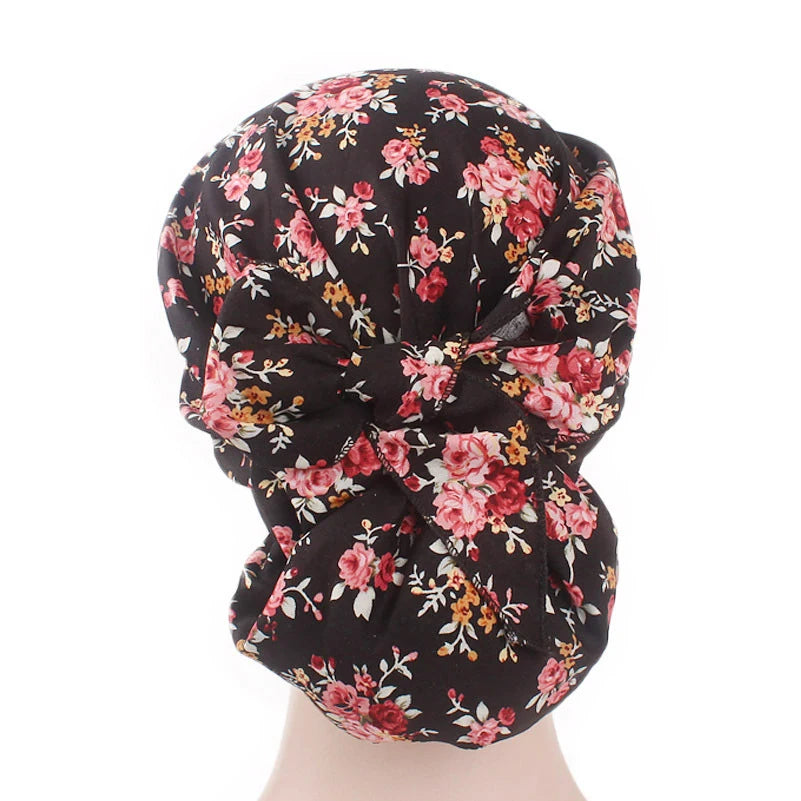 New fashion printed flowers women inner hijabs caps muslim head scarf turban bonnet ready to wear ladies wrap under hijab cap