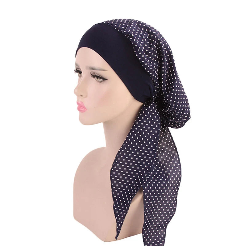 New fashion printed flowers women inner hijabs caps muslim head scarf turban bonnet ready to wear ladies wrap under hijab cap