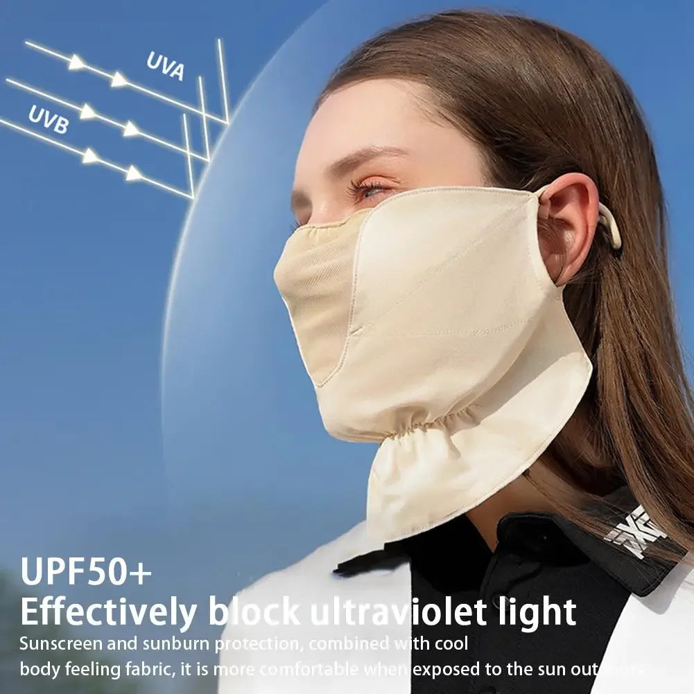 Breathable Ice Silk Face Scarf Outdoor Sports Anti-uv Face Mask Head Scarf With Adjustable Buckle Driving Riding Hiking Hunting