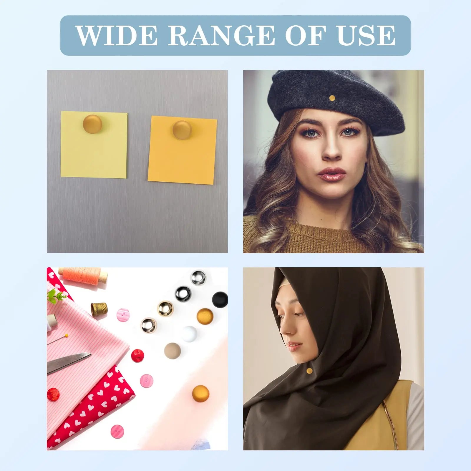 Vibrant Magnetic Hijab Pins Set - No-Sew Colorful Clips for Scarves & Daily Use, Durable Fashion Jewelry Accessory