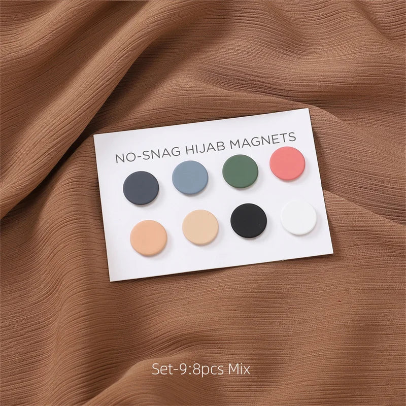 2024 New Fashion Magnet Hijab Scarf Brooch Pins For Muslim Woman Candy Colors Magnets Magnetic Buckle Accessories Ladies