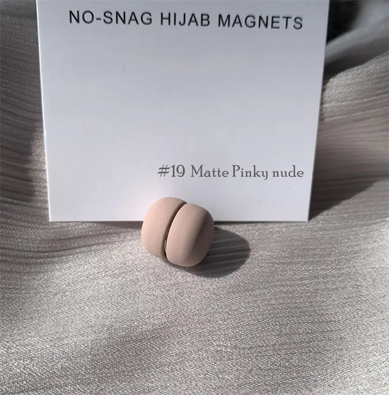 Matte Metal Magnet Hijab Muslim Scarf Hijab pins for Wome Macarone color Islamic Pinless Safety Headscarf Brooches Accessories