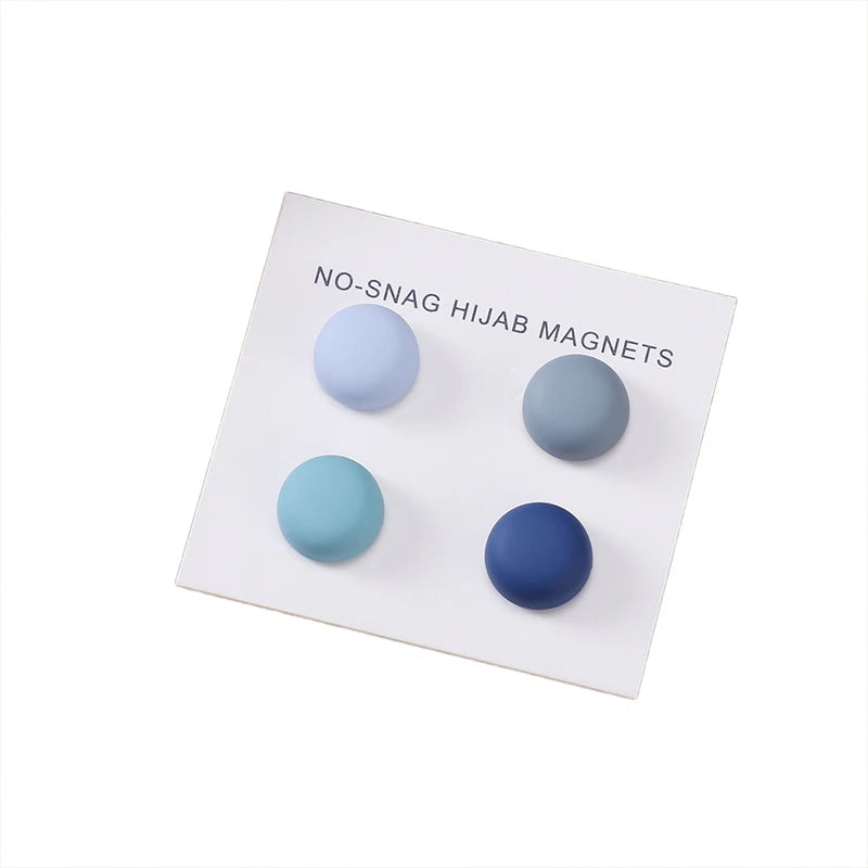 4Pcs/set Macaroon Color Matte Magnet Hijab Pins Magnetic Brooch Headscarf Shawl Strong Magnetic Button Clothing Accessories