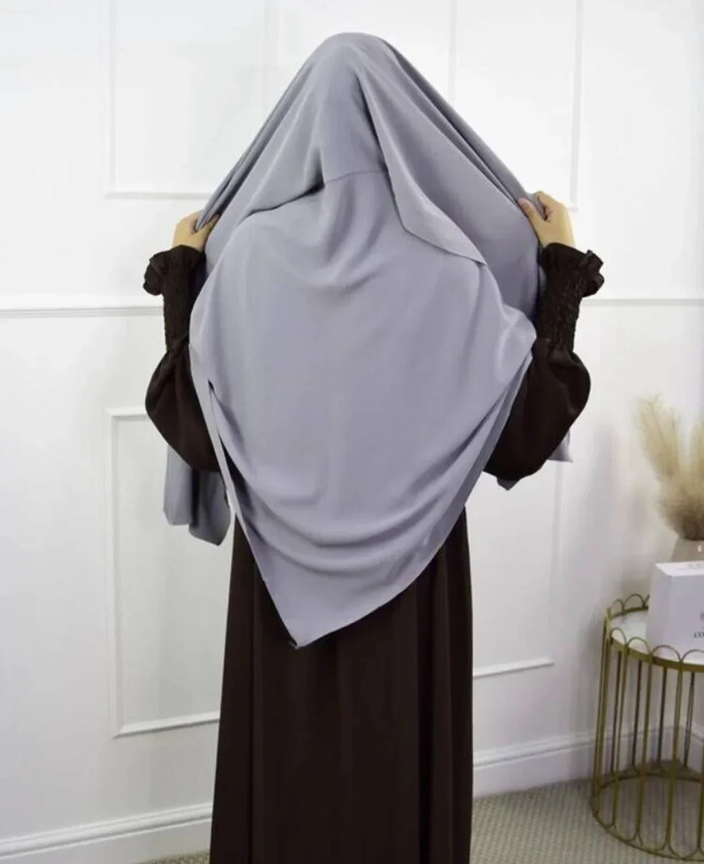 Premium Anti Slip Prayer Hijab Set - Jersey Khimar & Abaya w/ Silicone Grip Band - Breathable Modest Islamic Wear for Women