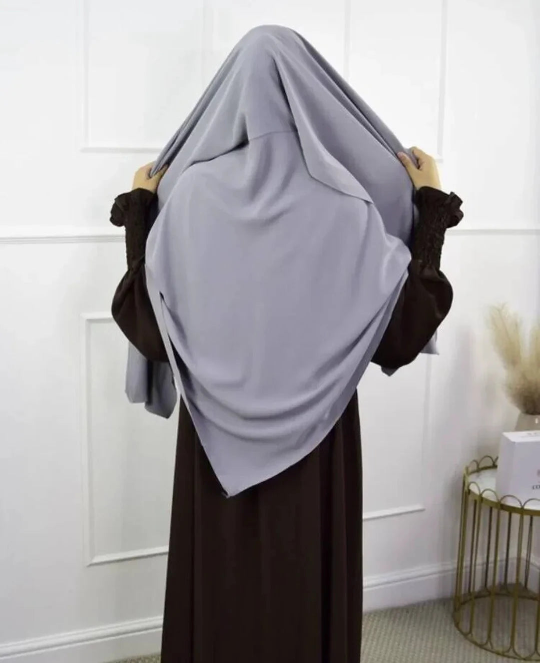 Premium Anti Slip Prayer Hijab Set - Jersey Khimar & Abaya w/ Silicone Grip Band - Breathable Modest Islamic Wear for Women
