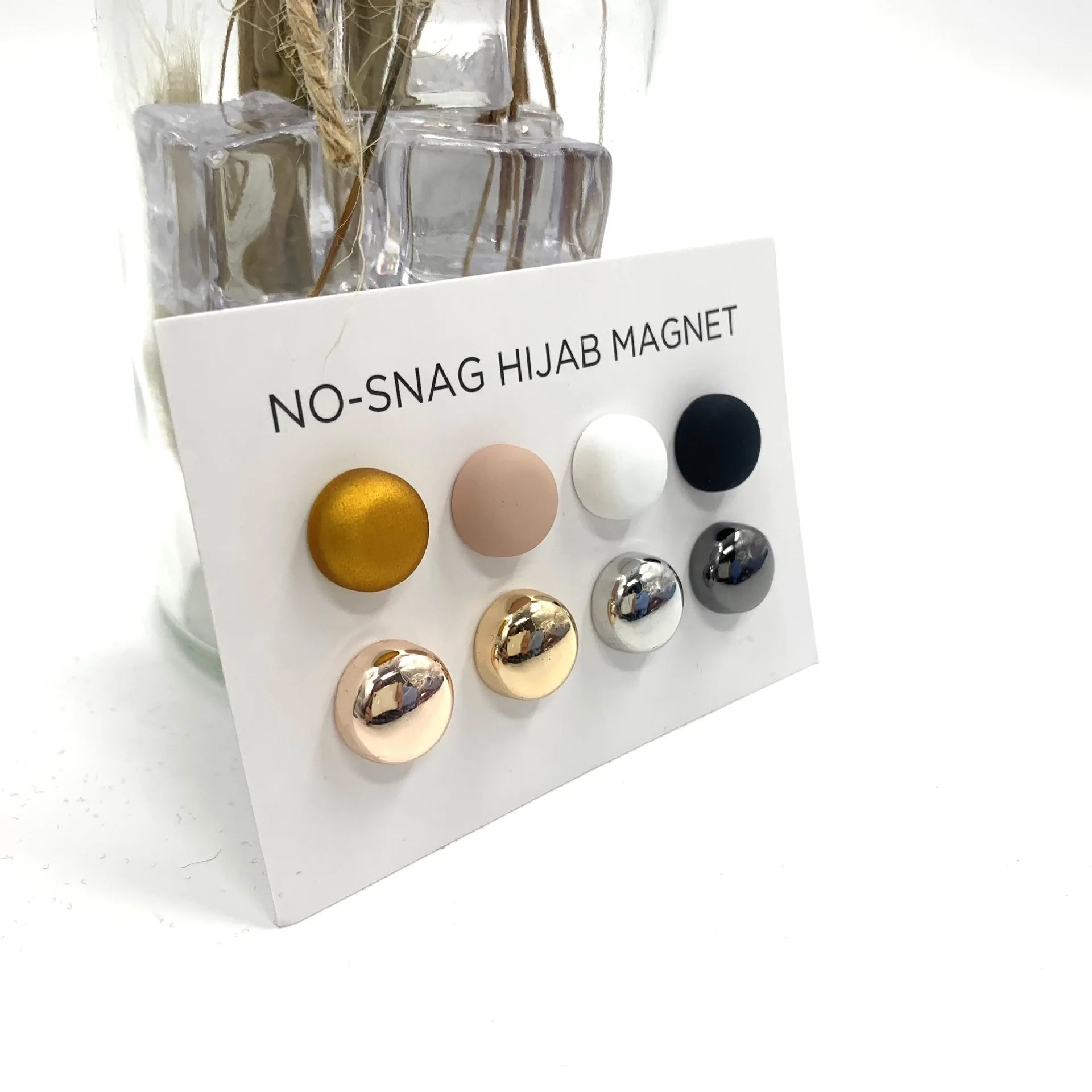Matte Metal Magnet Hijab Muslim Scarf Hijab pins for Wome Macarone color Islamic Pinless Safety Headscarf Brooches Accessories