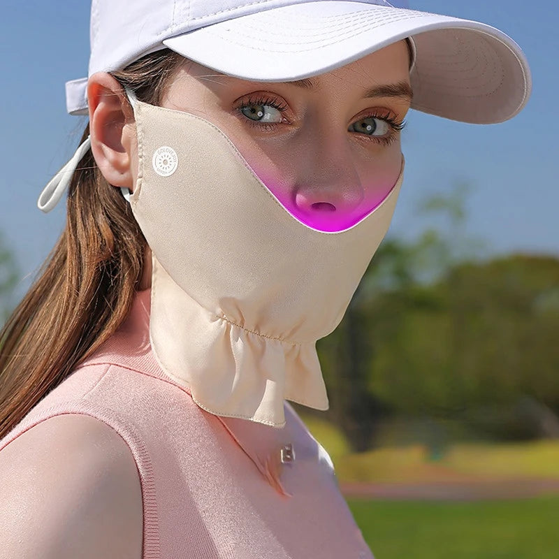 Breathable Ice Silk Face Scarf Outdoor Sports Anti-uv Face Mask Head Scarf With Adjustable Buckle Driving Riding Hiking Hunting