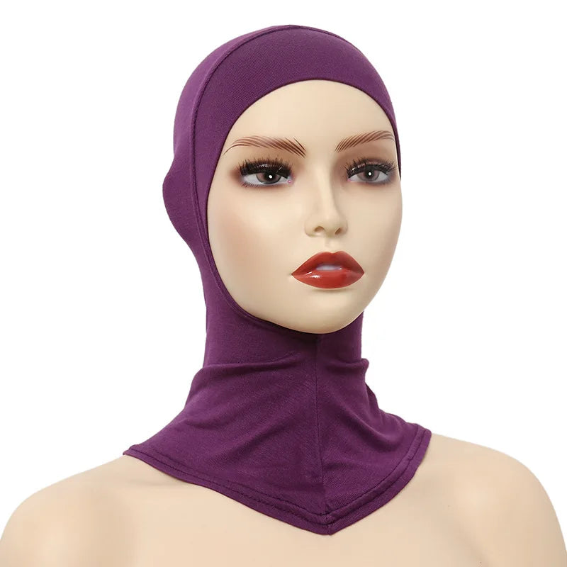 Turban Caps for Women Muslim Underscarf Modal Hijab Inner Caps Stretchy Full Cover Shawl Cap Full Neck Coverage