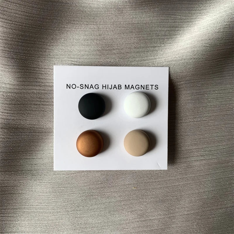 Matte Metal Magnet Hijab Muslim Scarf Hijab pins for Wome Macarone color Islamic Pinless Safety Headscarf Brooches Accessories
