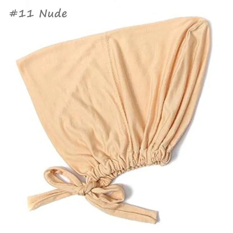 Adjustable Inner Caps Solid Color Elastic Cap Modal Hijab Muslim Bonnet Underscarf Women Fashion Accessories