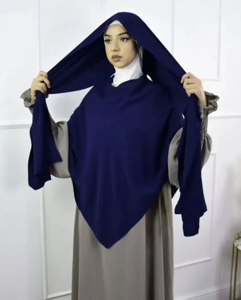 Premium Anti Slip Prayer Hijab Set - Jersey Khimar & Abaya w/ Silicone Grip Band - Breathable Modest Islamic Wear for Women