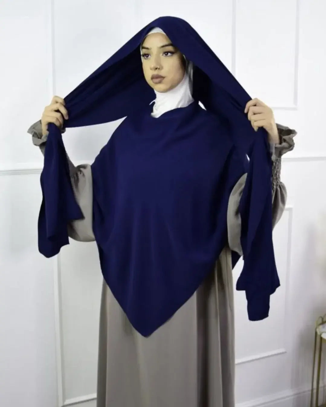 Premium Anti Slip Prayer Hijab Set - Jersey Khimar & Abaya w/ Silicone Grip Band - Breathable Modest Islamic Wear for Women