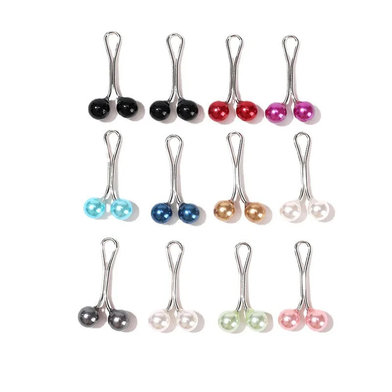36/24/12/6PCS Pearls Pins Muslim Women Shawl Scarf Clips Lady Scarves Hijab For Women Pearl Brooch Pin Multicolor Hijab Clips