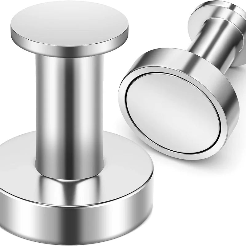 Magnetic Hooks - Neodymium Heavy Duty Round Metal Pack for Hanging Bags and Outerwear, Powerful Circular Push Pin Style
