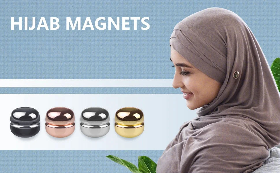 Vibrant Magnetic Hijab Pins Set - No-Sew Colorful Clips for Scarves & Daily Use, Durable Fashion Jewelry Accessory