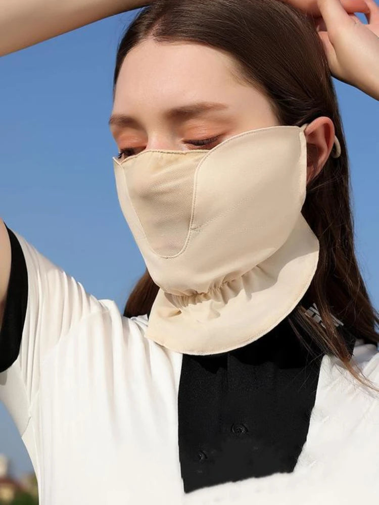 Breathable Ice Silk Face Scarf Outdoor Sports Anti-uv Face Mask Head Scarf With Adjustable Buckle Driving Riding Hiking Hunting
