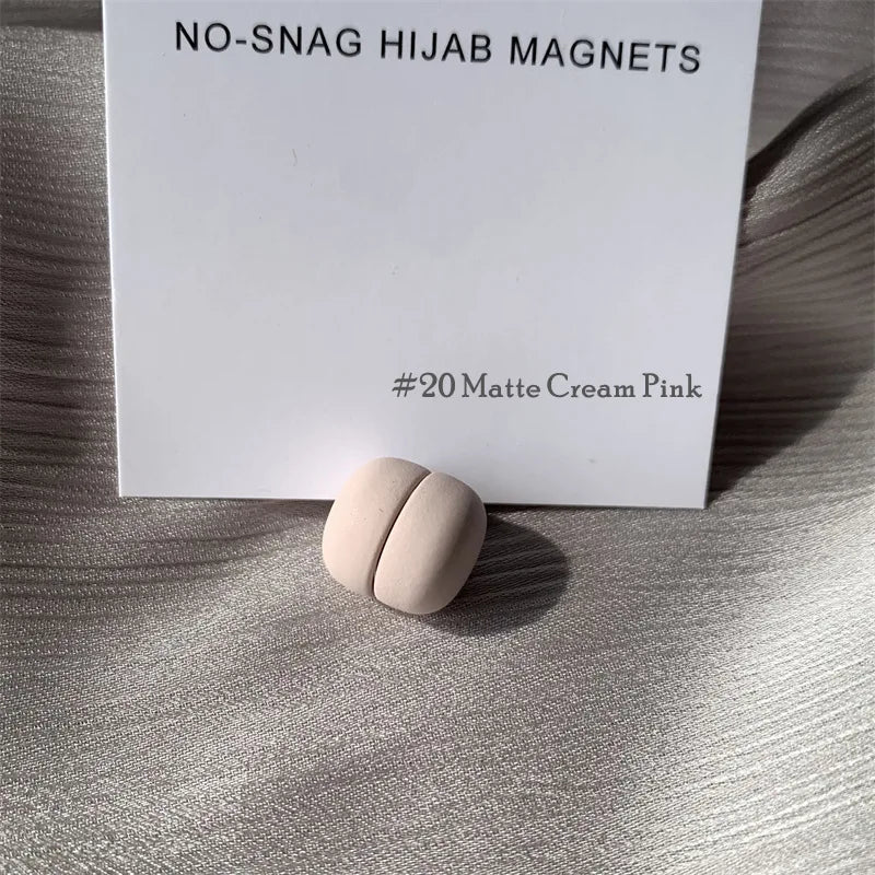 Matte Metal Magnet Hijab Muslim Scarf Hijab pins for Wome Macarone color Islamic Pinless Safety Headscarf Brooches Accessories