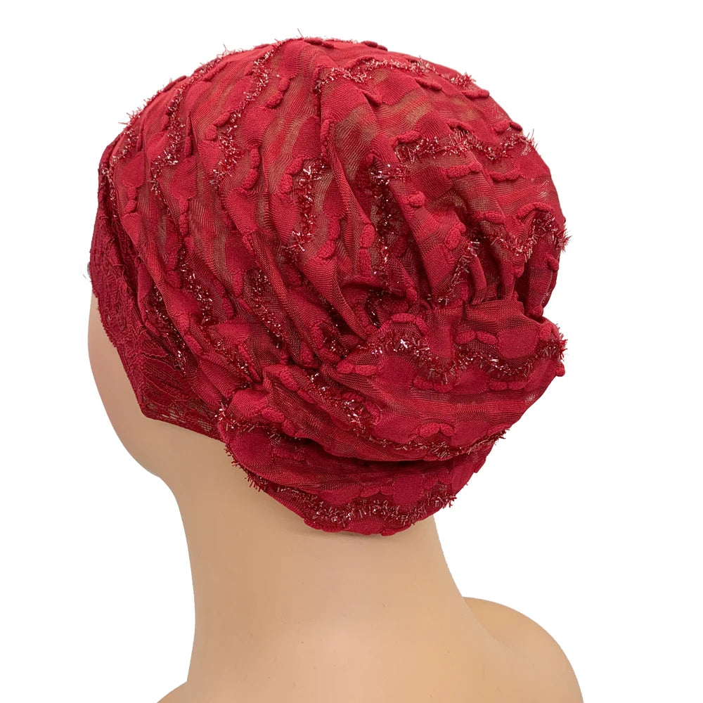 Lace Inner Hijab Cap for Muslim  Women's Under Scarf Bonnet Summer Breathable Under Hijab Hats