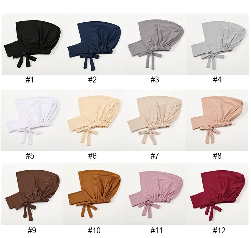 Muslim Inner Cap Hijab For Women Solid Underscarf Hijab Undercap Scarf Turban Hat Islamic Muslim Hijabs Ready To Wear Headcover