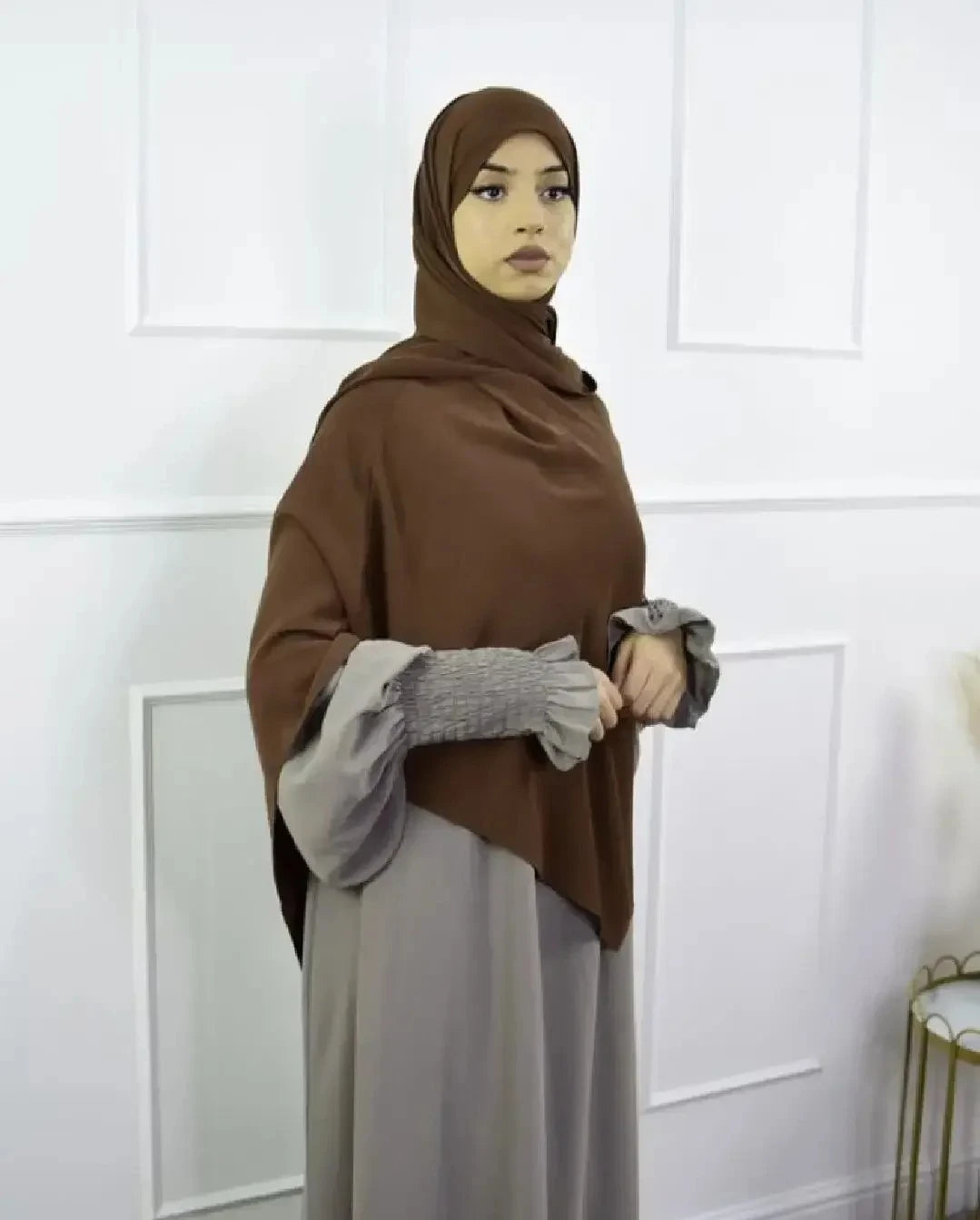 Premium Anti Slip Prayer Hijab Set - Jersey Khimar & Abaya w/ Silicone Grip Band - Breathable Modest Islamic Wear for Women