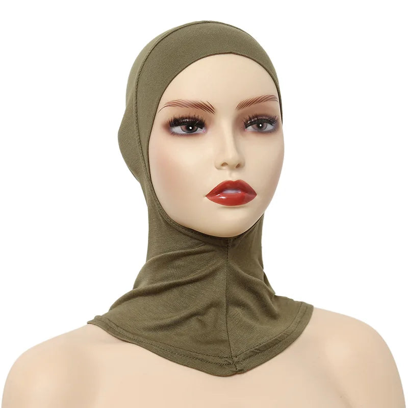 Turban Caps for Women Muslim Underscarf Modal Hijab Inner Caps Stretchy Full Cover Shawl Cap Full Neck Coverage
