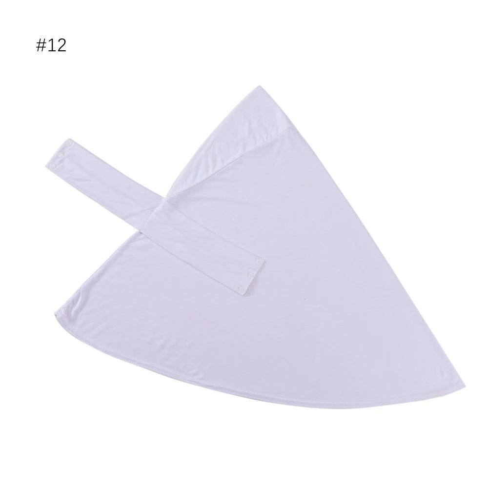 New Modal Muslim Hijab Cap Strap Button Instant Undercap Head Wrap For Women Inner Solid Color Adjustable Elastic Islam Turban