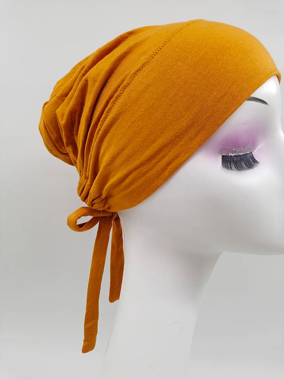 New Soft Modal Muslim Turban Hat Inner Hijab Caps Islamic Underscarf Bonnet India Hats Female Headwrap Turbante Mujer
