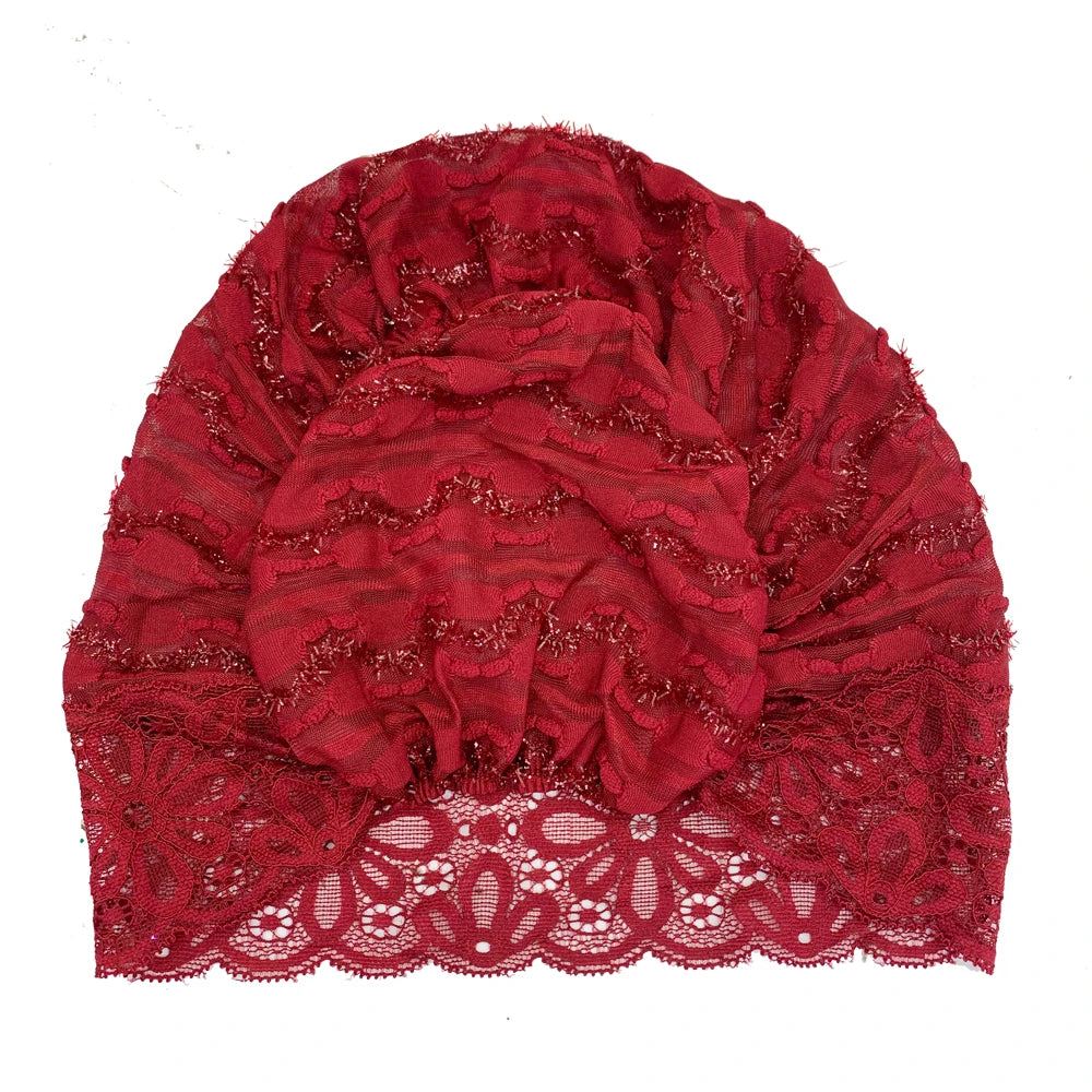 Lace Inner Hijab Cap for Muslim  Women's Under Scarf Bonnet Summer Breathable Under Hijab Hats