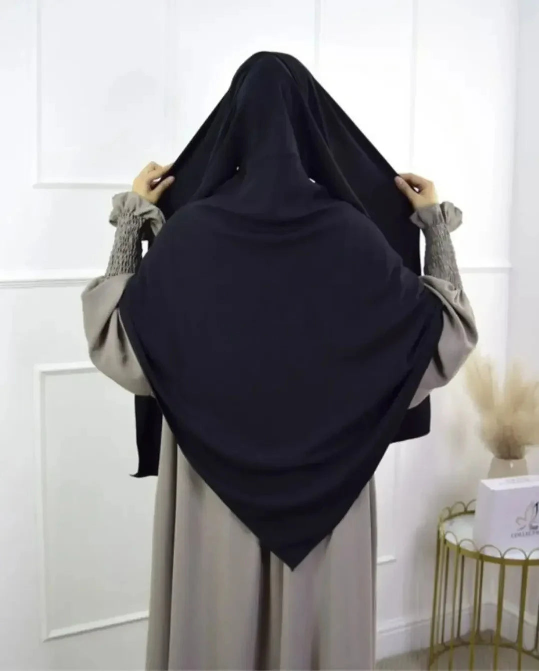 Premium Anti Slip Prayer Hijab Set - Jersey Khimar & Abaya w/ Silicone Grip Band - Breathable Modest Islamic Wear for Women