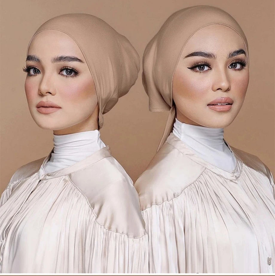 New Soft Modal Muslim Turban Hat Inner Hijab Caps Islamic Underscarf Bonnet India Hats Female Headwrap Turbante Mujer