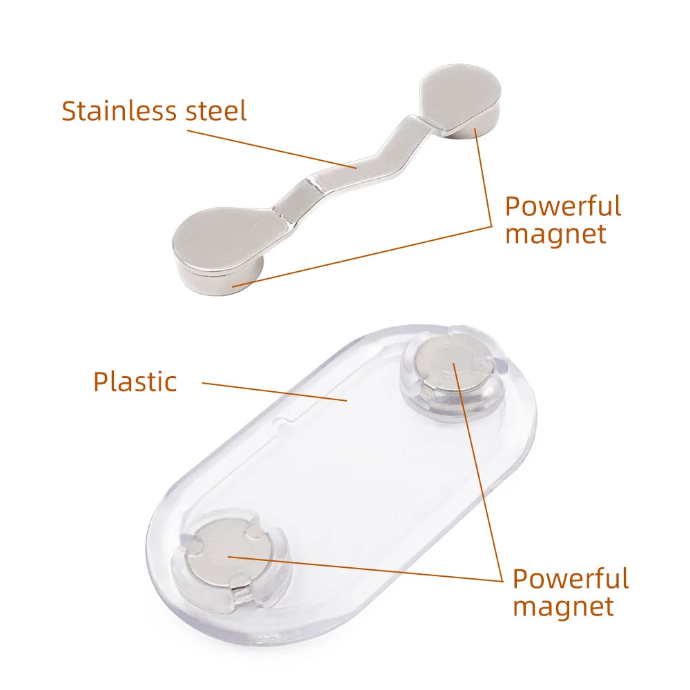 Magnetic Hang Eyeglass Holder Pin Brooches Fashion Multi-function Portable Clothes Clip Buckle Magnet Glasses Headset Line Clips