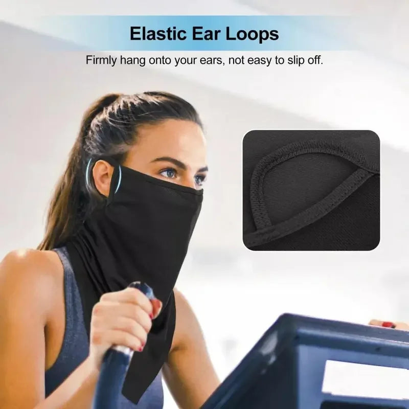 Breathable Scarf Half Face Mask Summer Quick-drying Neck Gaiter Cover Hanging Ear Sun Protection Bandana Neckerchief Headwear