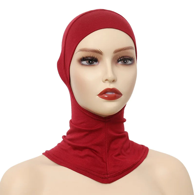 Turban Caps for Women Muslim Underscarf Modal Hijab Inner Caps Stretchy Full Cover Shawl Cap Full Neck Coverage