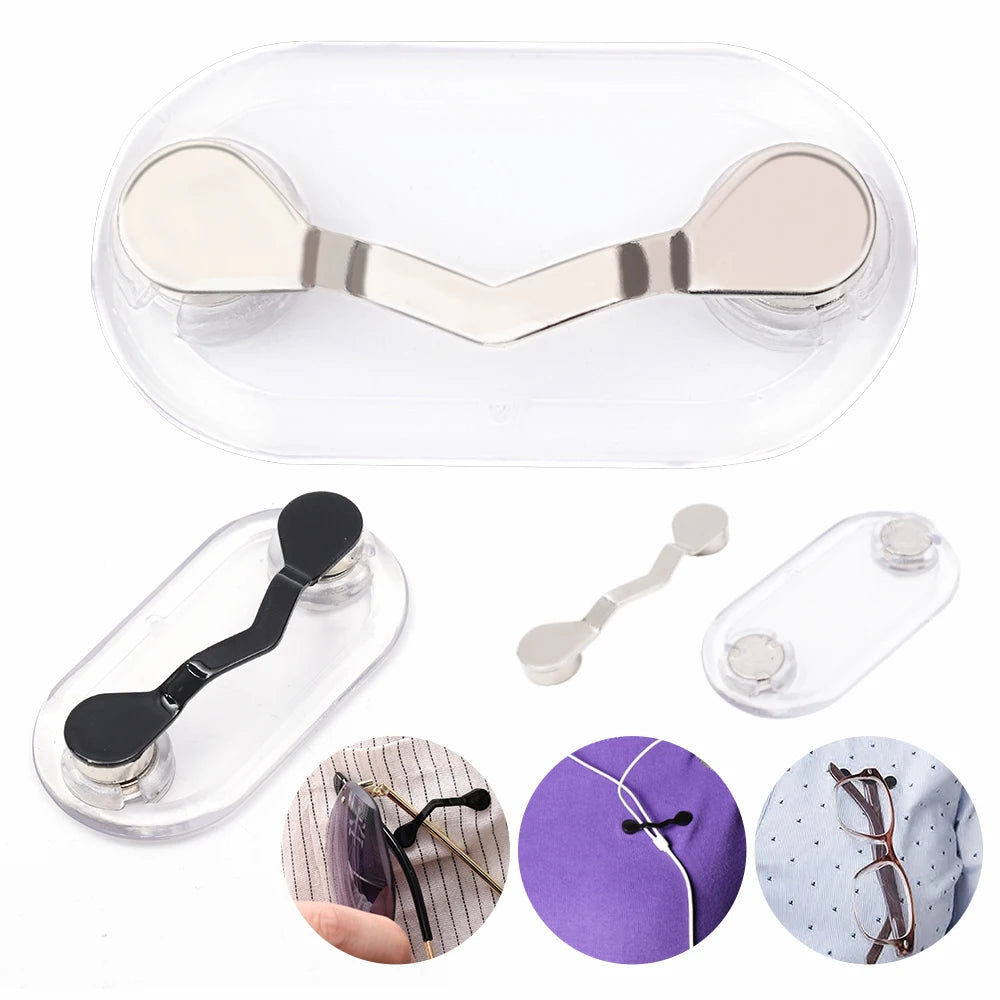 Magnetic Hang Eyeglass Holder Pin Brooches Fashion Multi-function Portable Clothes Clip Buckle Magnet Glasses Headset Line Clips