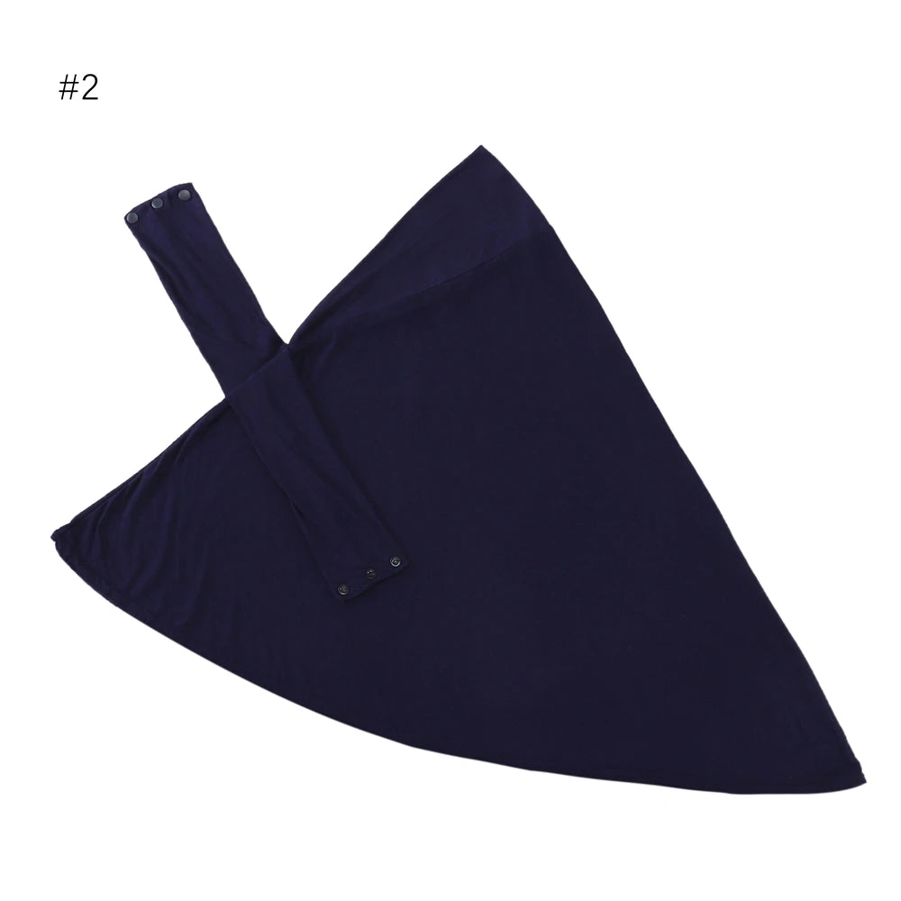 New Modal Muslim Hijab Cap Strap Button Instant Undercap Head Wrap For Women Inner Solid Color Adjustable Elastic Islam Turban