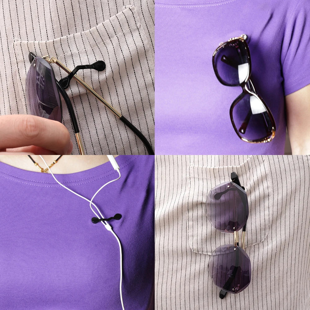 Magnetic Hang Eyeglass Holder Pin Brooches Fashion Multi-function Portable Clothes Clip Buckle Magnet Glasses Headset Line Clips