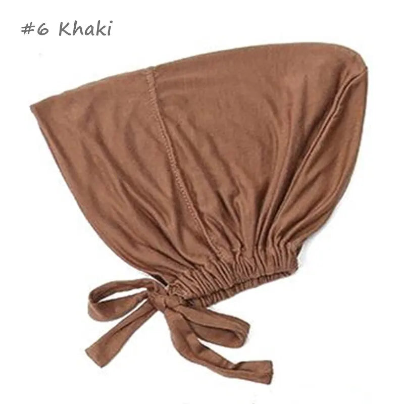 Adjustable Inner Caps Solid Color Elastic Cap Modal Hijab Muslim Bonnet Underscarf Women Fashion Accessories