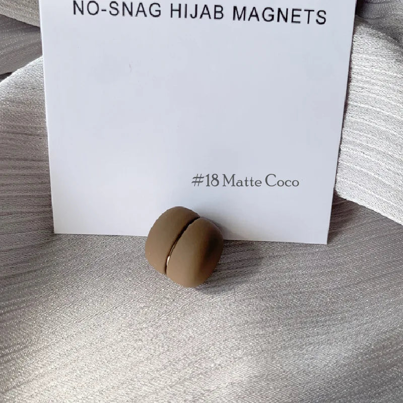 Matte Metal Magnet Hijab Muslim Scarf Hijab pins for Wome Macarone color Islamic Pinless Safety Headscarf Brooches Accessories