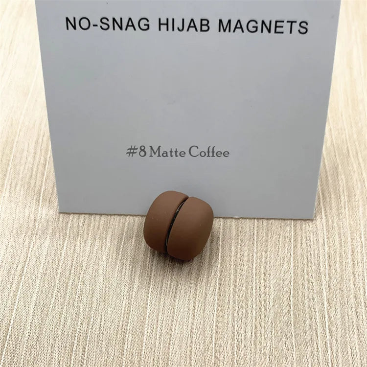 Matte Metal Magnet Hijab Muslim Scarf Hijab pins for Wome Macarone color Islamic Pinless Safety Headscarf Brooches Accessories