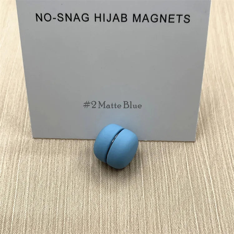 Matte Metal Magnet Hijab Muslim Scarf Hijab pins for Wome Macarone color Islamic Pinless Safety Headscarf Brooches Accessories