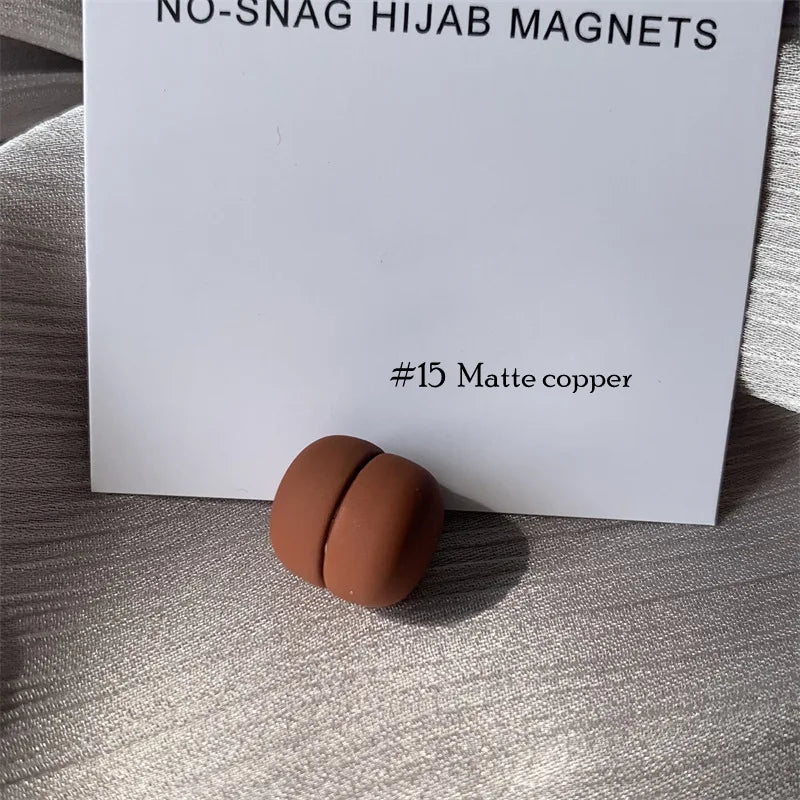 Matte Metal Magnet Hijab Muslim Scarf Hijab pins for Wome Macarone color Islamic Pinless Safety Headscarf Brooches Accessories