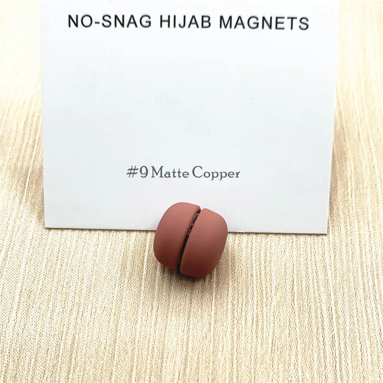 Matte Metal Magnet Hijab Muslim Scarf Hijab pins for Wome Macarone color Islamic Pinless Safety Headscarf Brooches Accessories