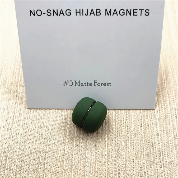 Matte Metal Magnet Hijab Muslim Scarf Hijab pins for Wome Macarone color Islamic Pinless Safety Headscarf Brooches Accessories