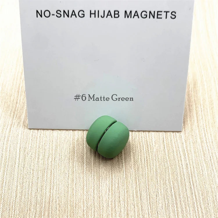 Matte Metal Magnet Hijab Muslim Scarf Hijab pins for Wome Macarone color Islamic Pinless Safety Headscarf Brooches Accessories