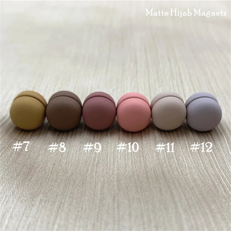 Matte Metal Magnet Hijab Muslim Scarf Hijab pins for Wome Macarone color Islamic Pinless Safety Headscarf Brooches Accessories