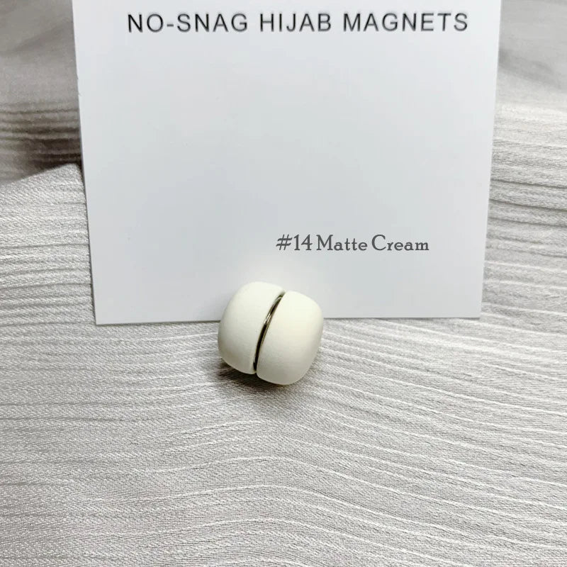 Matte Metal Magnet Hijab Muslim Scarf Hijab pins for Wome Macarone color Islamic Pinless Safety Headscarf Brooches Accessories